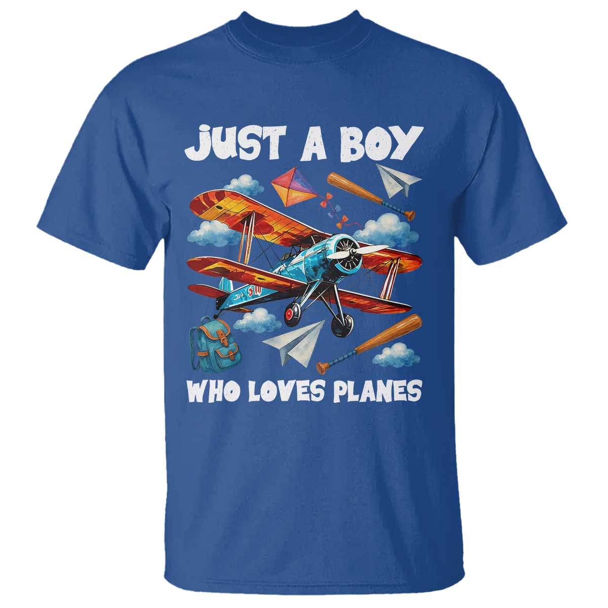 Funny Pilot Airplane Lovers T Shirt Just A Boy Who Loves Planes - Wonder Print Shop