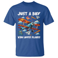 Funny Pilot Airplane Lovers T Shirt Just A Boy Who Loves Planes - Wonder Print Shop