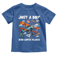 Funny Pilot Airplane Lovers Toddler T Shirt Just A Boy Who Loves Planes - Wonder Print Shop