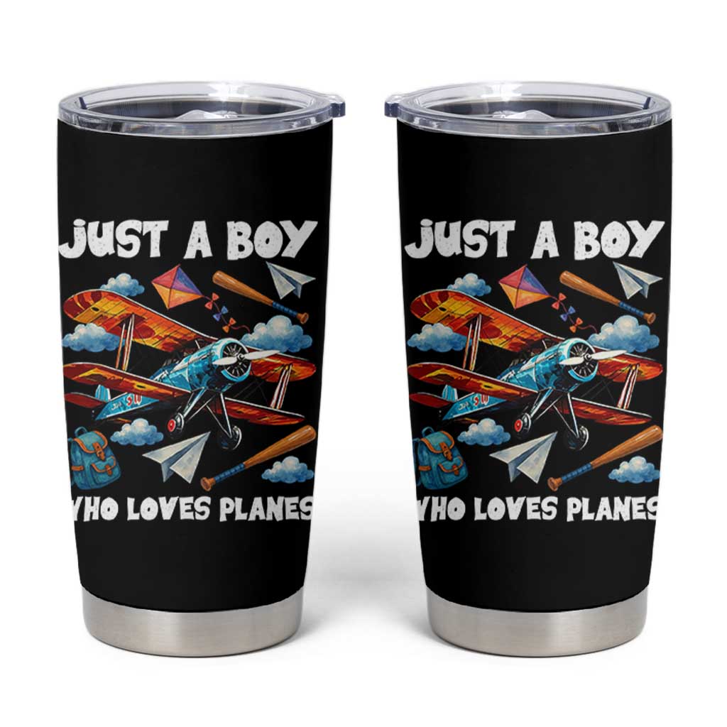 Funny Pilot Airplane Lovers Tumbler Cup Just A Boy Who Loves Planes - Wonder Print Shop