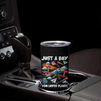 Funny Pilot Airplane Lovers Tumbler Cup Just A Boy Who Loves Planes - Wonder Print Shop