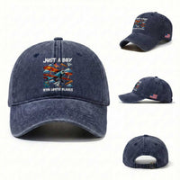 Funny Pilot Airplane Lovers Washed Cotton Baseball Cap Just A Boy Who Loves Planes