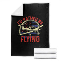 Funny Airplane Pilot Throw Blanket I'd Rather Be Flying - Wonder Print Shop