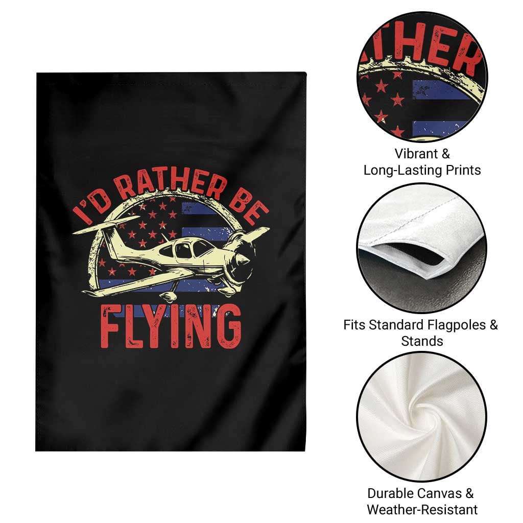 Funny Airplane Pilot Garden Flag I'd Rather Be Flying - Wonder Print Shop