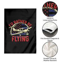 Funny Airplane Pilot Garden Flag I'd Rather Be Flying - Wonder Print Shop