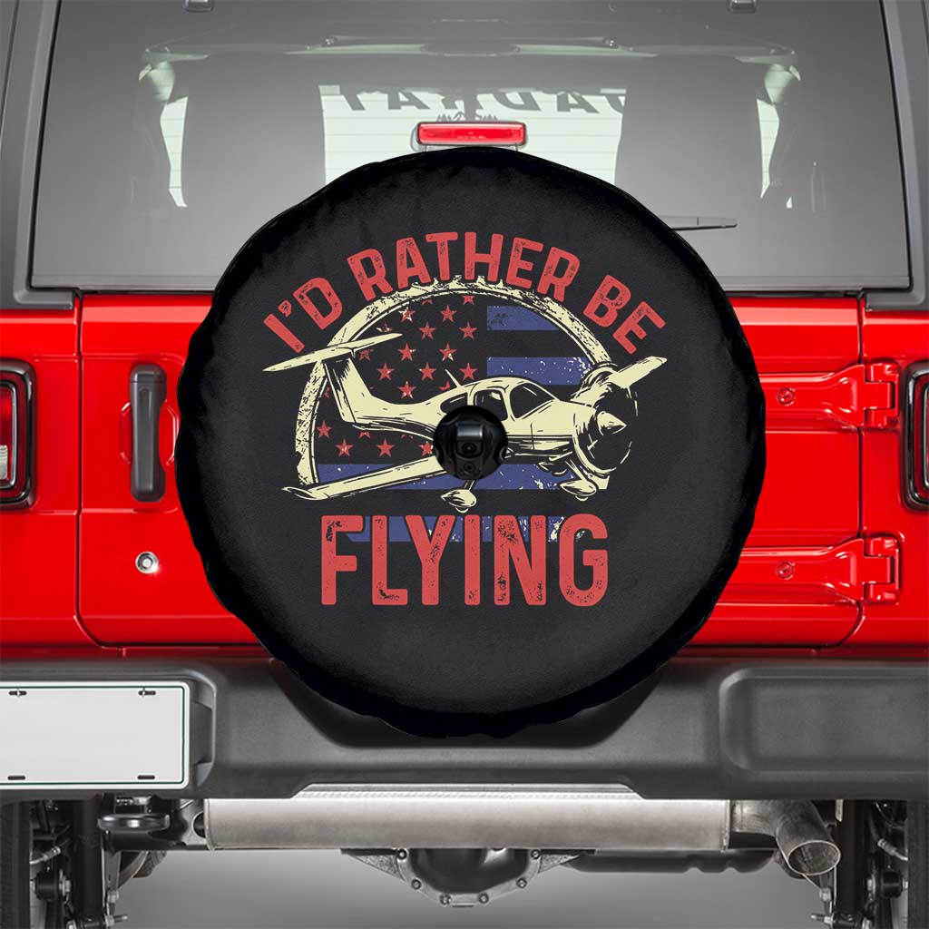 Funny Airplane Pilot Spare Tire Cover I'd Rather Be Flying - Wonder Print Shop