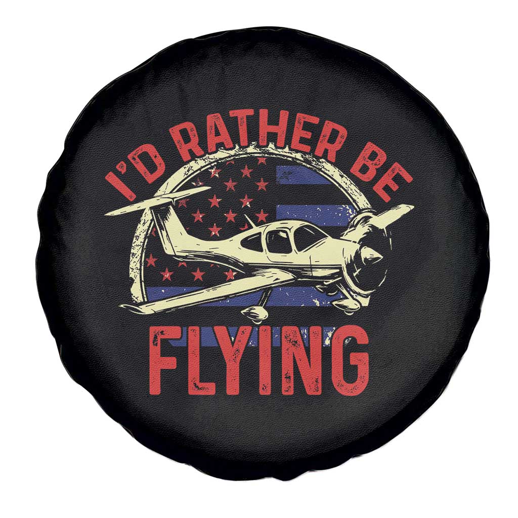 Funny Airplane Pilot Spare Tire Cover I'd Rather Be Flying - Wonder Print Shop