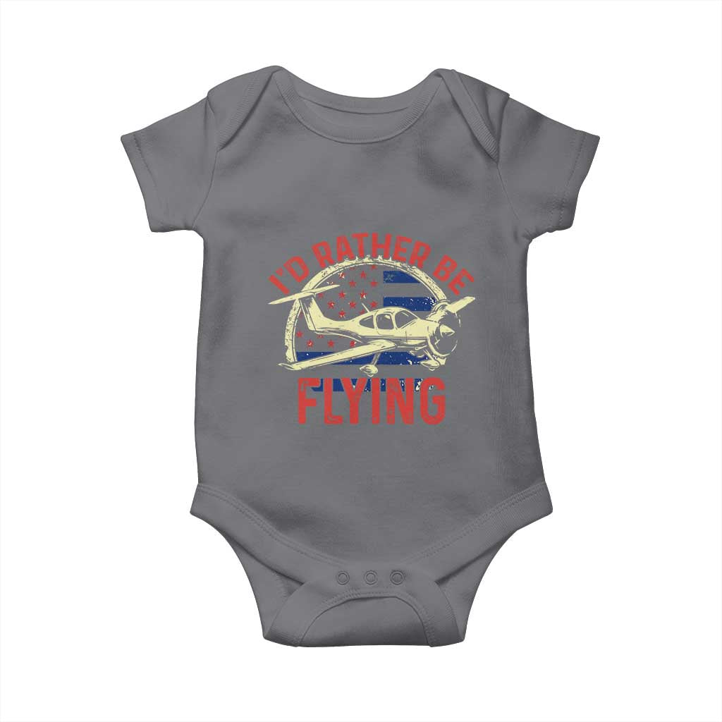 Funny Airplane Pilot Baby Onesie I'd Rather Be Flying - Wonder Print Shop