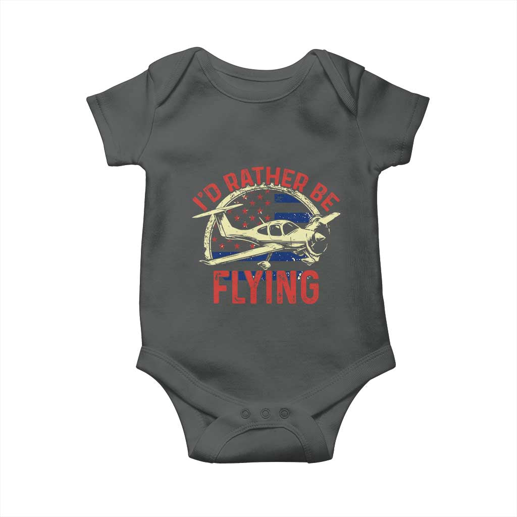 Funny Airplane Pilot Baby Onesie I'd Rather Be Flying - Wonder Print Shop