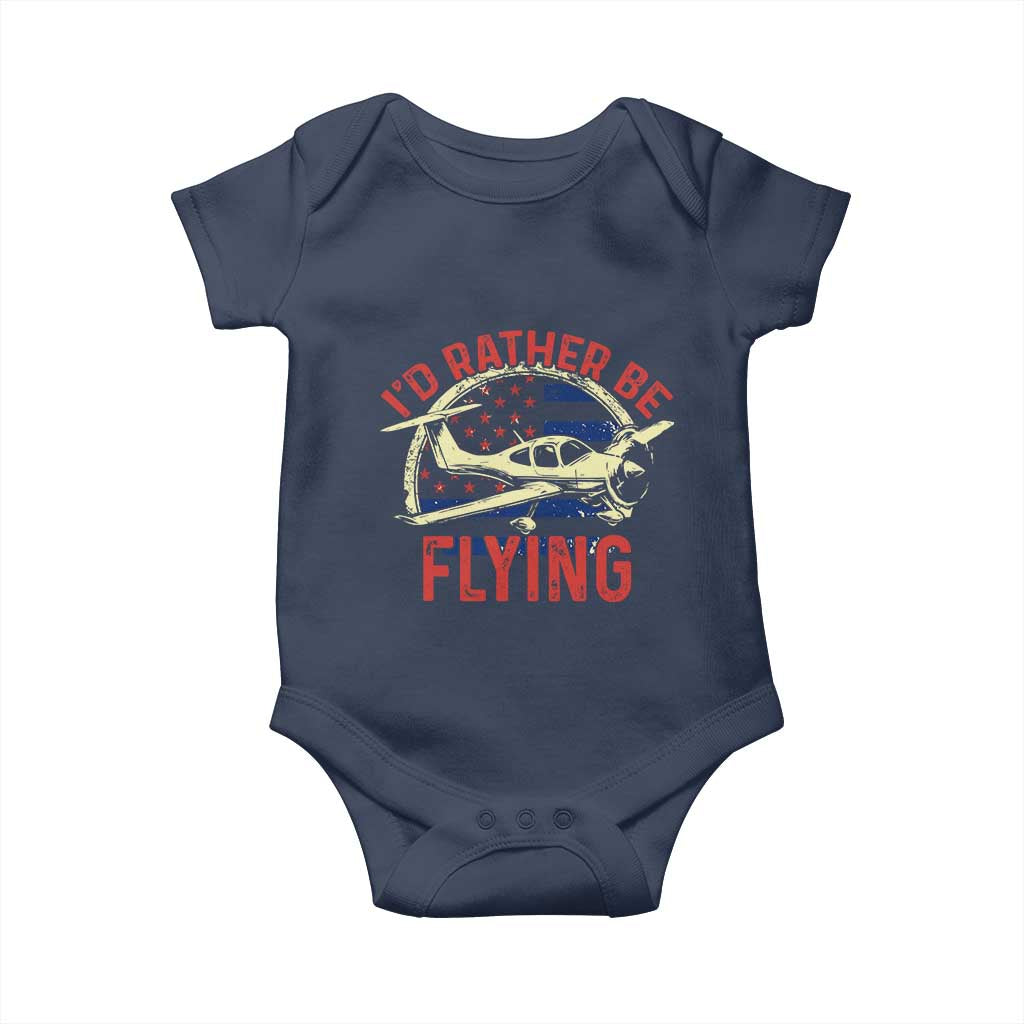 Funny Airplane Pilot Baby Onesie I'd Rather Be Flying - Wonder Print Shop