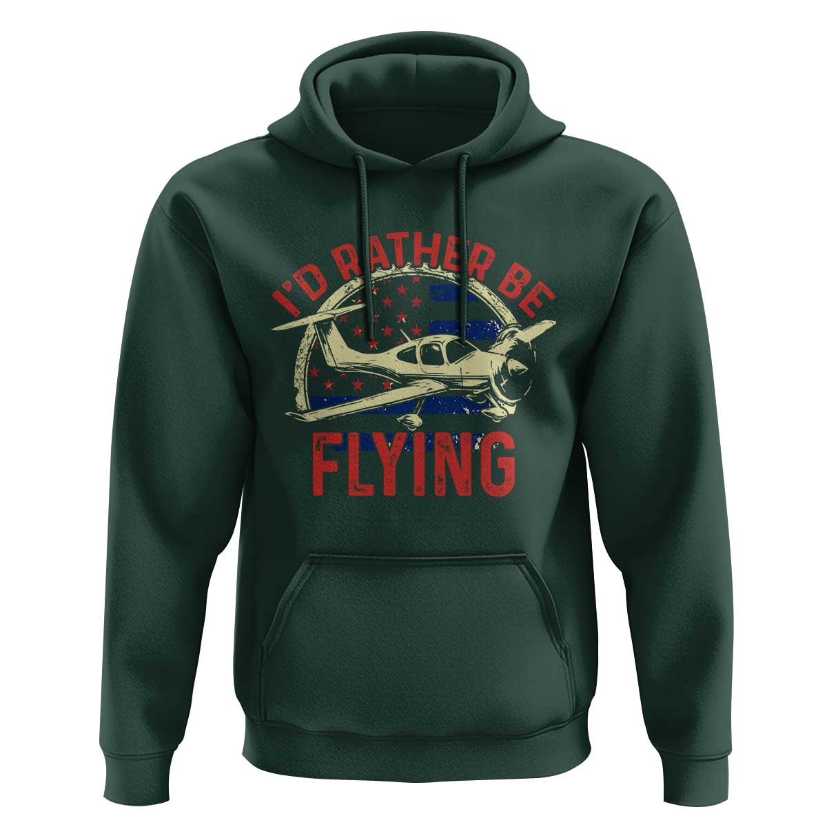 Funny Airplane Pilot Hoodie I'd Rather Be Flying - Wonder Print Shop