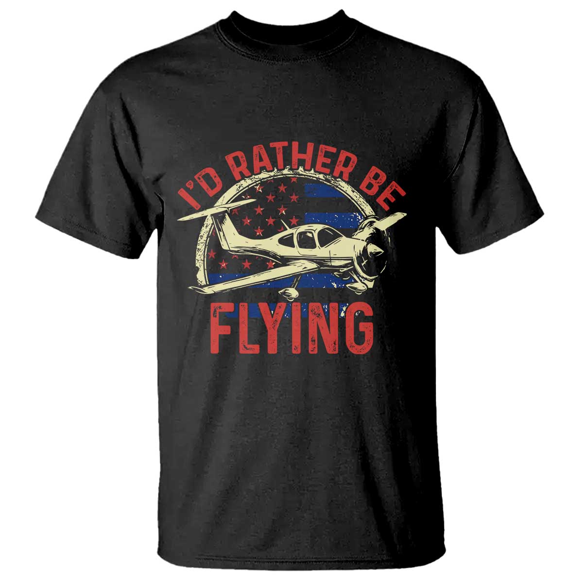 Funny Airplane Pilot T Shirt I'd Rather Be Flying - Wonder Print Shop