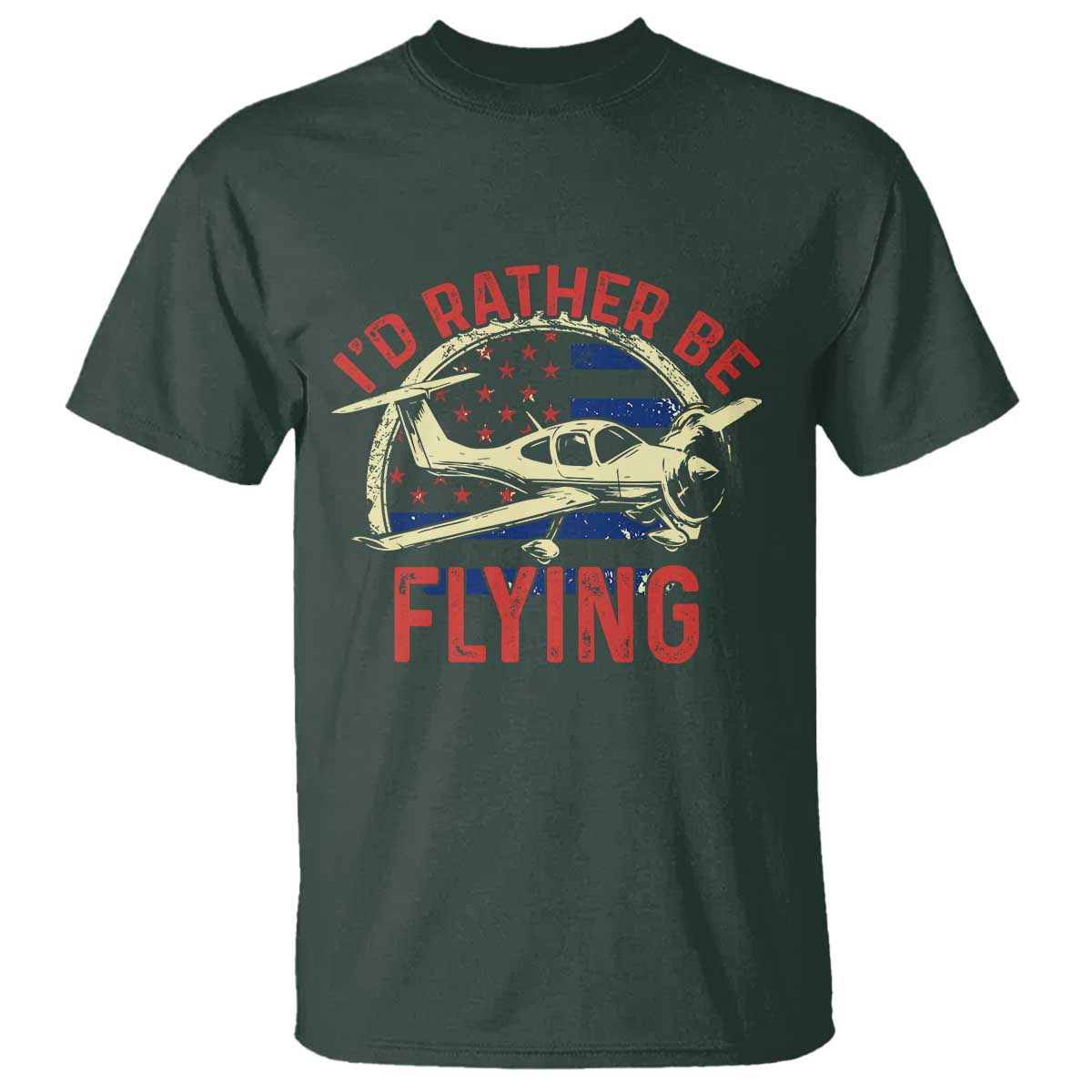 Funny Airplane Pilot T Shirt I'd Rather Be Flying - Wonder Print Shop