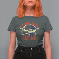 Funny Airplane Pilot T Shirt For Women I'd Rather Be Flying - Wonder Print Shop