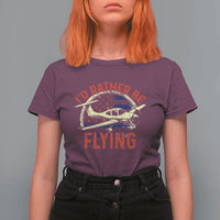Funny Airplane Pilot T Shirt For Women I'd Rather Be Flying - Wonder Print Shop