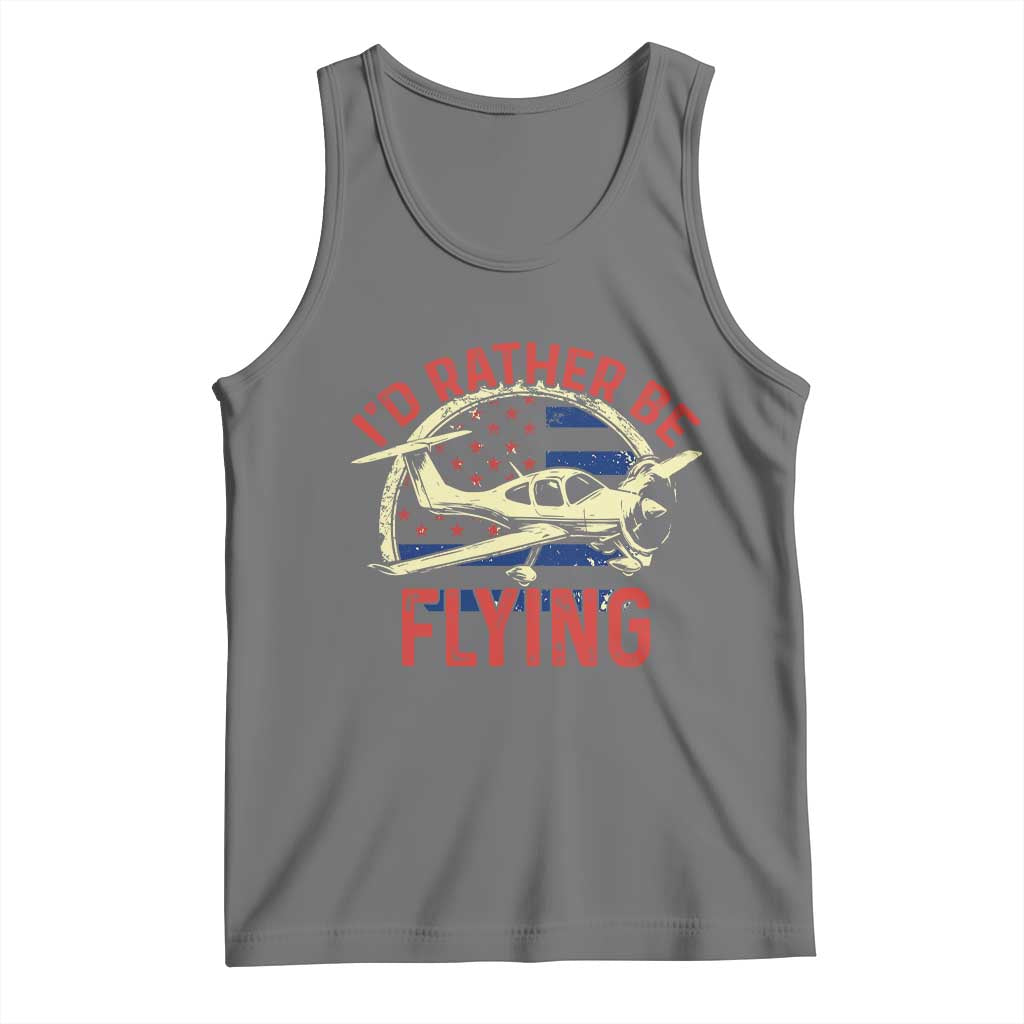 Funny Airplane Pilot Tank Top I'd Rather Be Flying - Wonder Print Shop