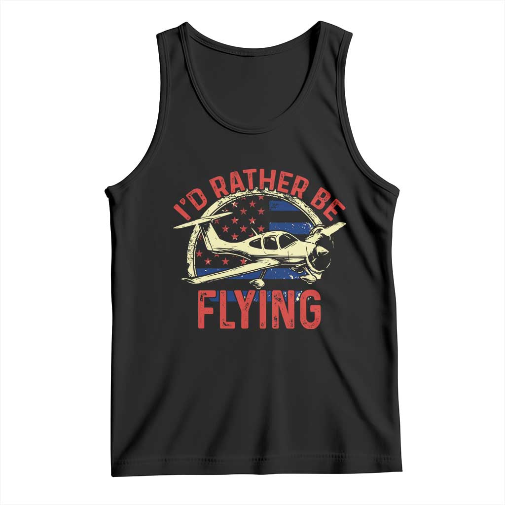 Funny Airplane Pilot Tank Top I'd Rather Be Flying - Wonder Print Shop