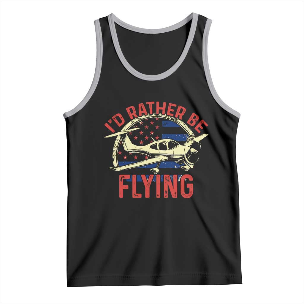 Funny Airplane Pilot Tank Top I'd Rather Be Flying - Wonder Print Shop
