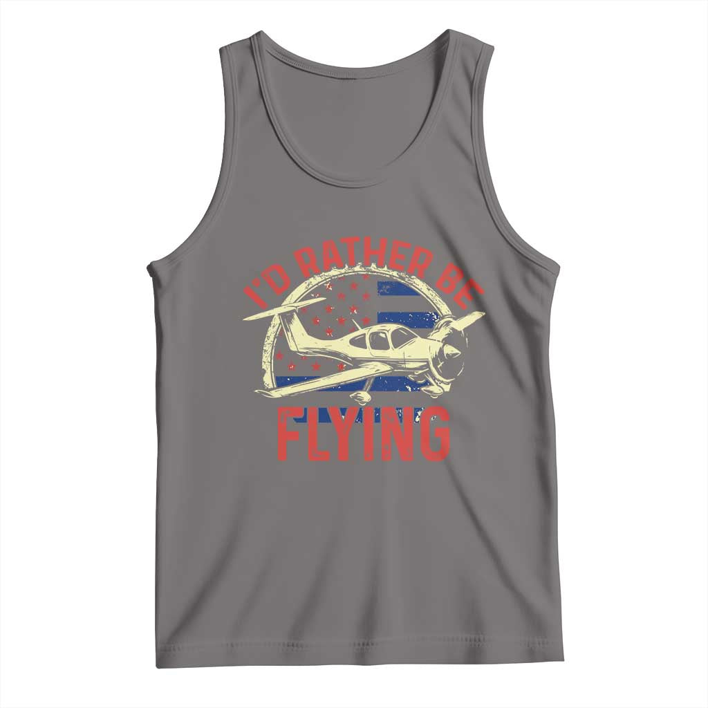 Funny Airplane Pilot Tank Top I'd Rather Be Flying - Wonder Print Shop
