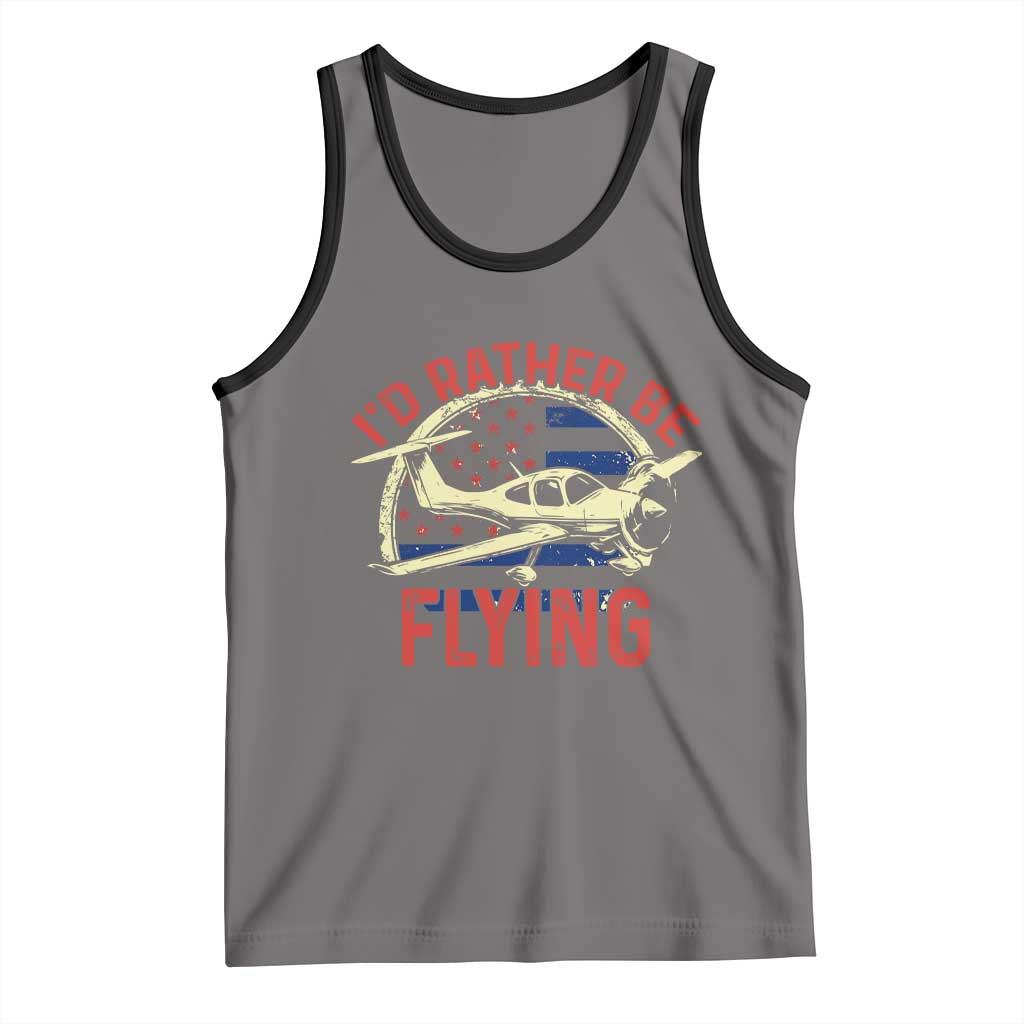 Funny Airplane Pilot Tank Top I'd Rather Be Flying - Wonder Print Shop
