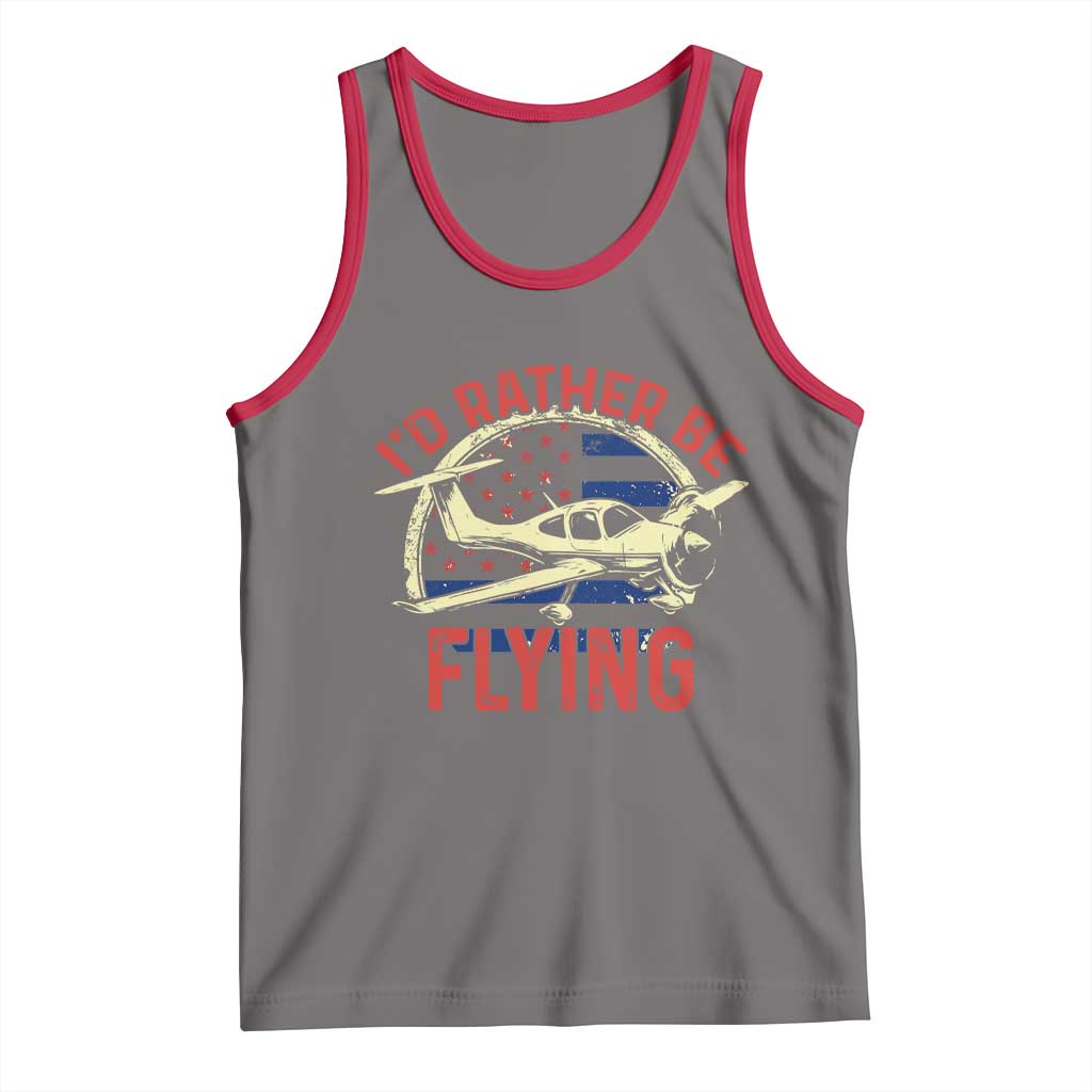 Funny Airplane Pilot Tank Top I'd Rather Be Flying - Wonder Print Shop