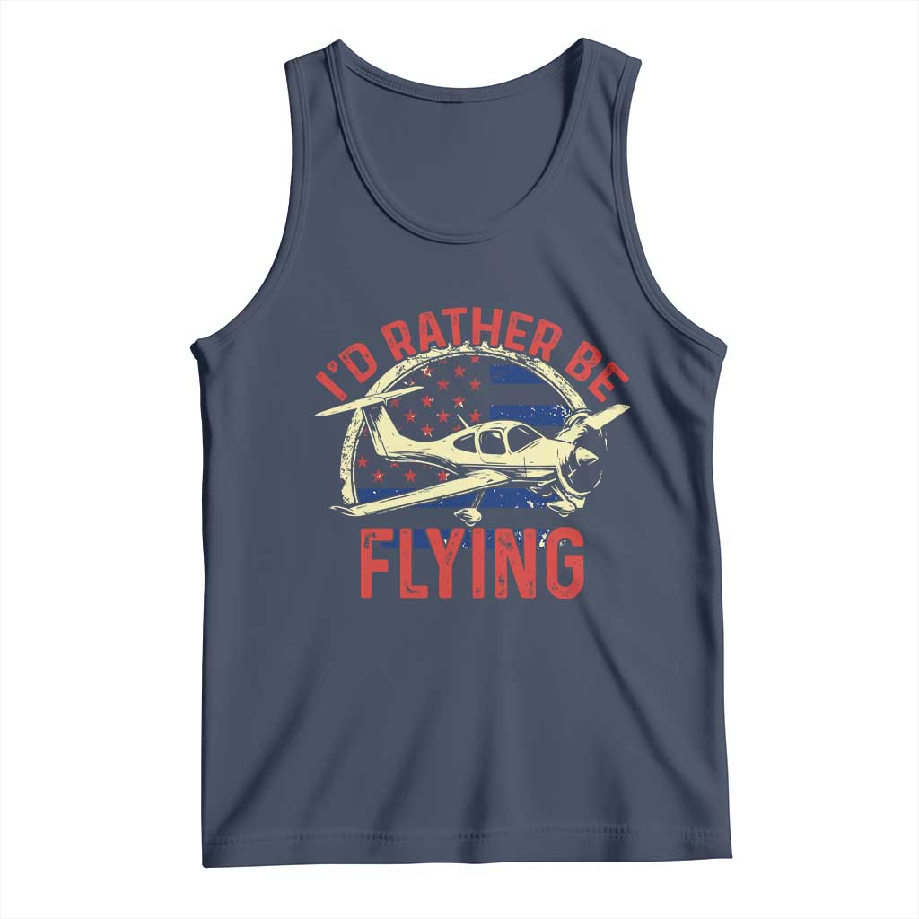Funny Airplane Pilot Tank Top I'd Rather Be Flying - Wonder Print Shop