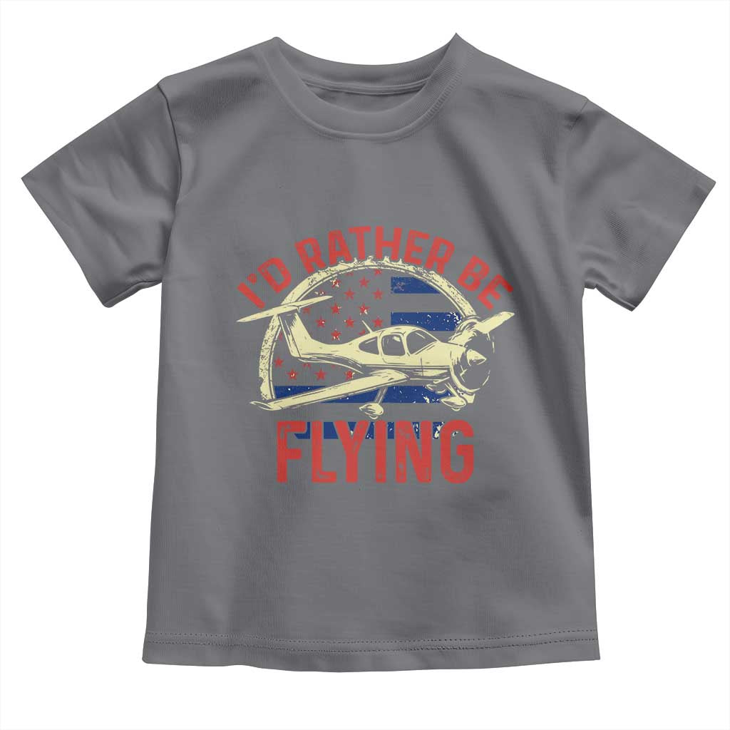 Funny Airplane Pilot Toddler T Shirt I'd Rather Be Flying - Wonder Print Shop