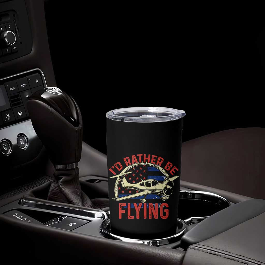 Funny Airplane Pilot Tumbler Cup I'd Rather Be Flying - Wonder Print Shop