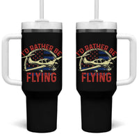 Funny Airplane Pilot Tumbler With Handle I'd Rather Be Flying - Wonder Print Shop