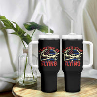 Funny Airplane Pilot Tumbler With Handle I'd Rather Be Flying - Wonder Print Shop