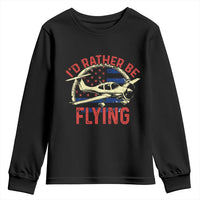 Funny Airplane Pilot Youth Sweatshirt I'd Rather Be Flying - Wonder Print Shop