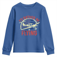Funny Airplane Pilot Youth Sweatshirt I'd Rather Be Flying - Wonder Print Shop