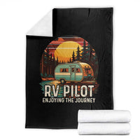 RV Pilot Enjoying The Journey Throw Blanket Funny Camping Lover - Wonder Print Shop