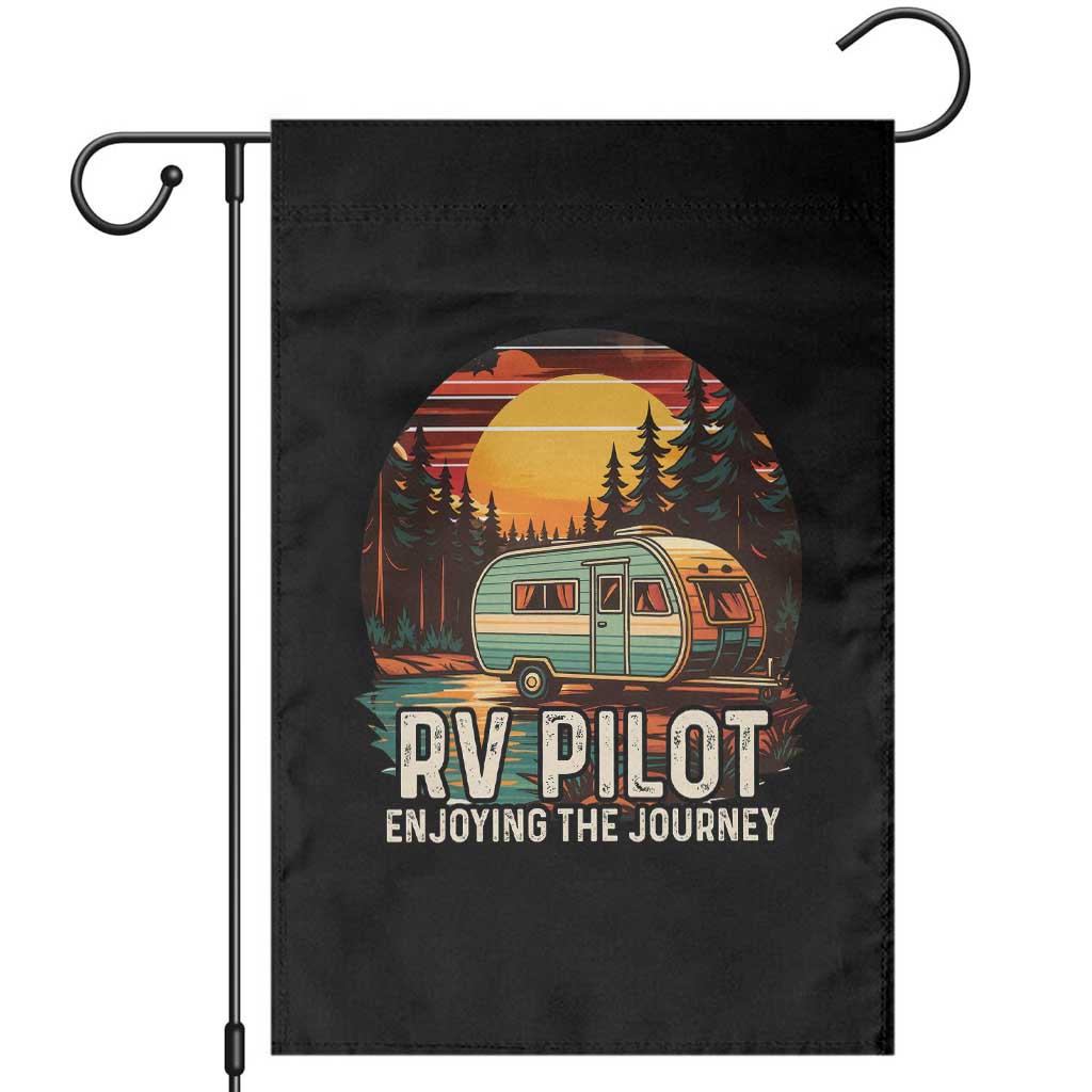 RV Pilot Enjoying The Journey Garden Flag Funny Camping Lover - Wonder Print Shop