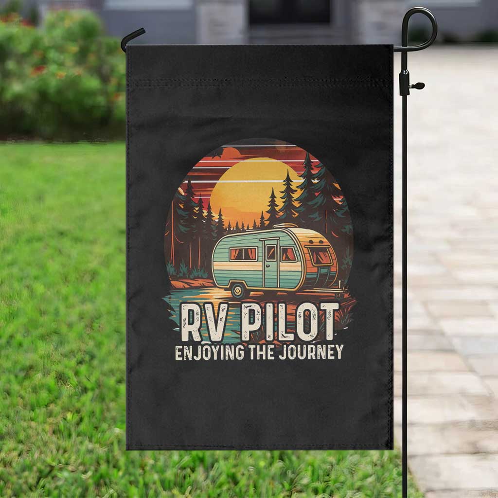 RV Pilot Enjoying The Journey Garden Flag Funny Camping Lover - Wonder Print Shop