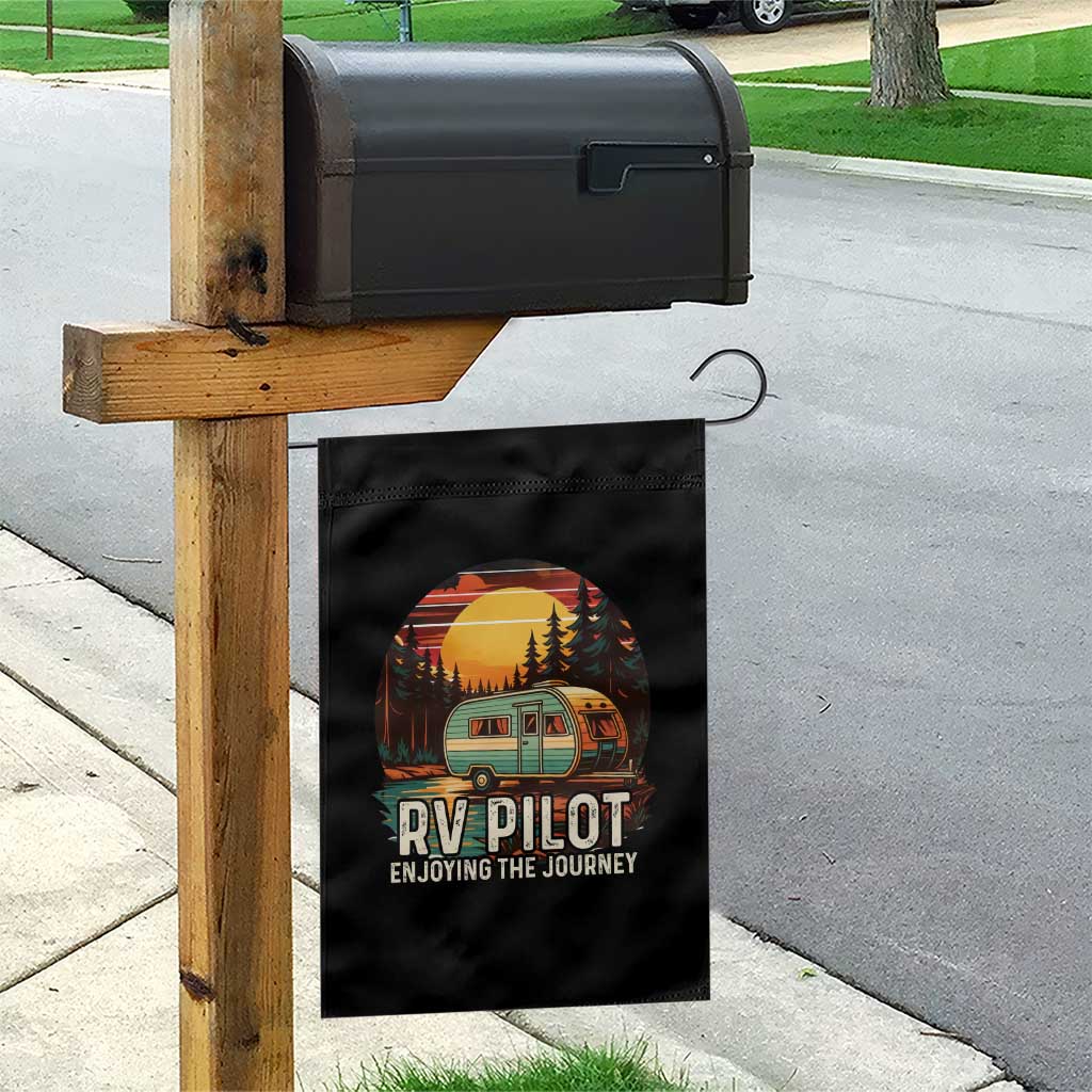 RV Pilot Enjoying The Journey Garden Flag Funny Camping Lover - Wonder Print Shop