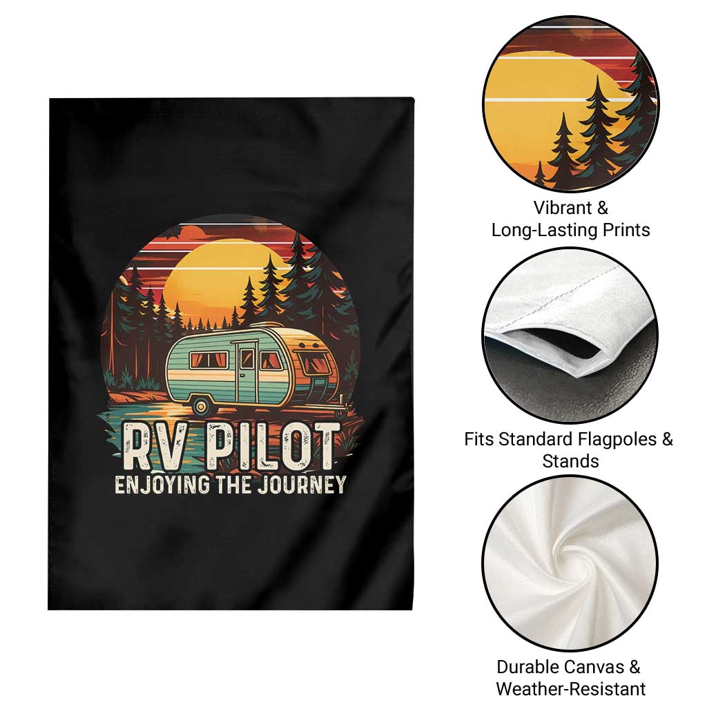 RV Pilot Enjoying The Journey Garden Flag Funny Camping Lover - Wonder Print Shop