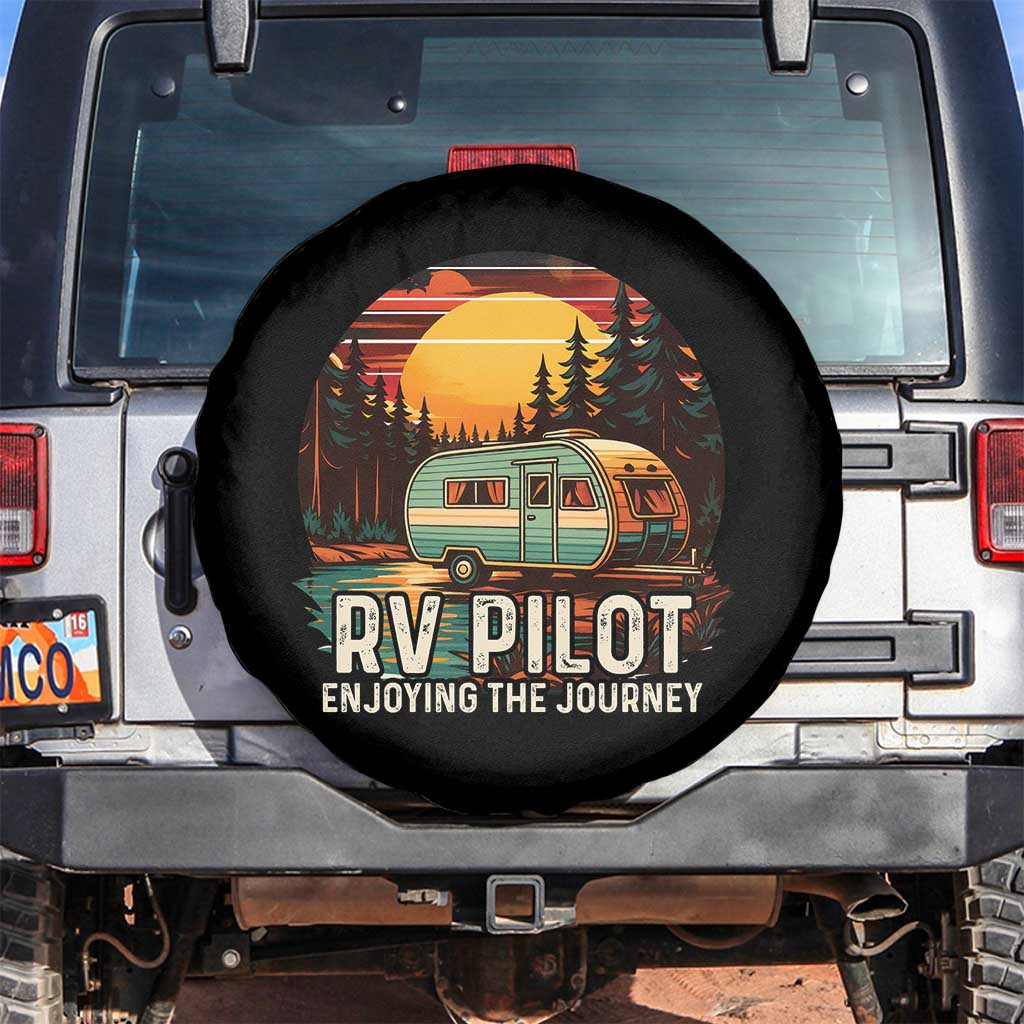 RV Pilot Enjoying The Journey Spare Tire Cover Funny Camping Lover - Wonder Print Shop