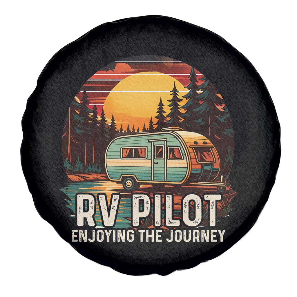 RV Pilot Enjoying The Journey Spare Tire Cover Funny Camping Lover - Wonder Print Shop