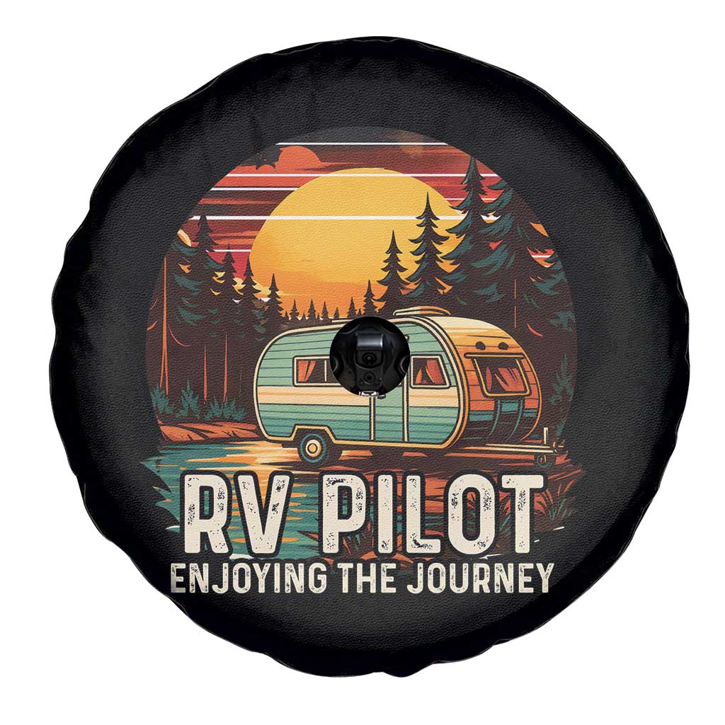 RV Pilot Enjoying The Journey Spare Tire Cover Funny Camping Lover - Wonder Print Shop
