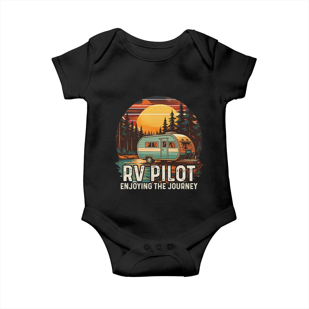 RV Pilot Enjoying The Journey Baby Onesie Funny Camping Lover - Wonder Print Shop