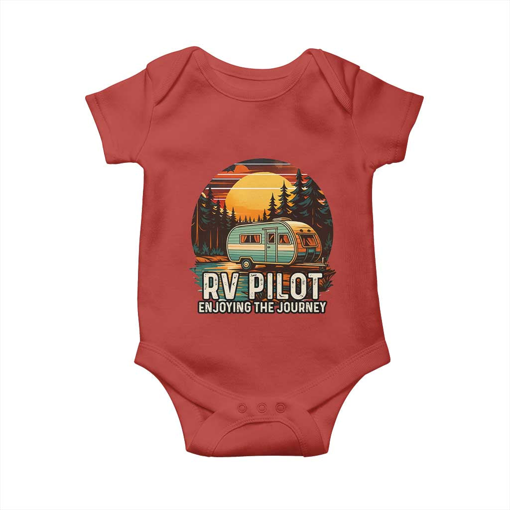 RV Pilot Enjoying The Journey Baby Onesie Funny Camping Lover - Wonder Print Shop