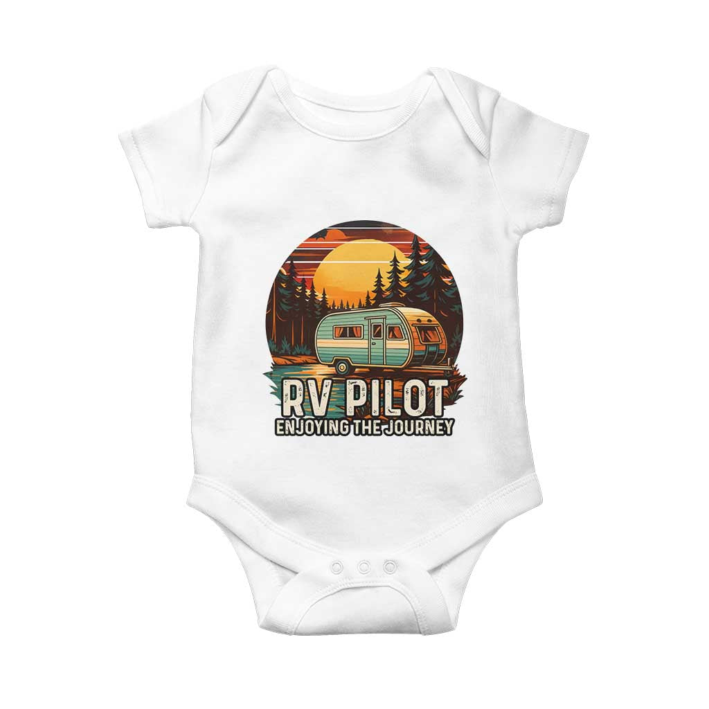 RV Pilot Enjoying The Journey Baby Onesie Funny Camping Lover - Wonder Print Shop