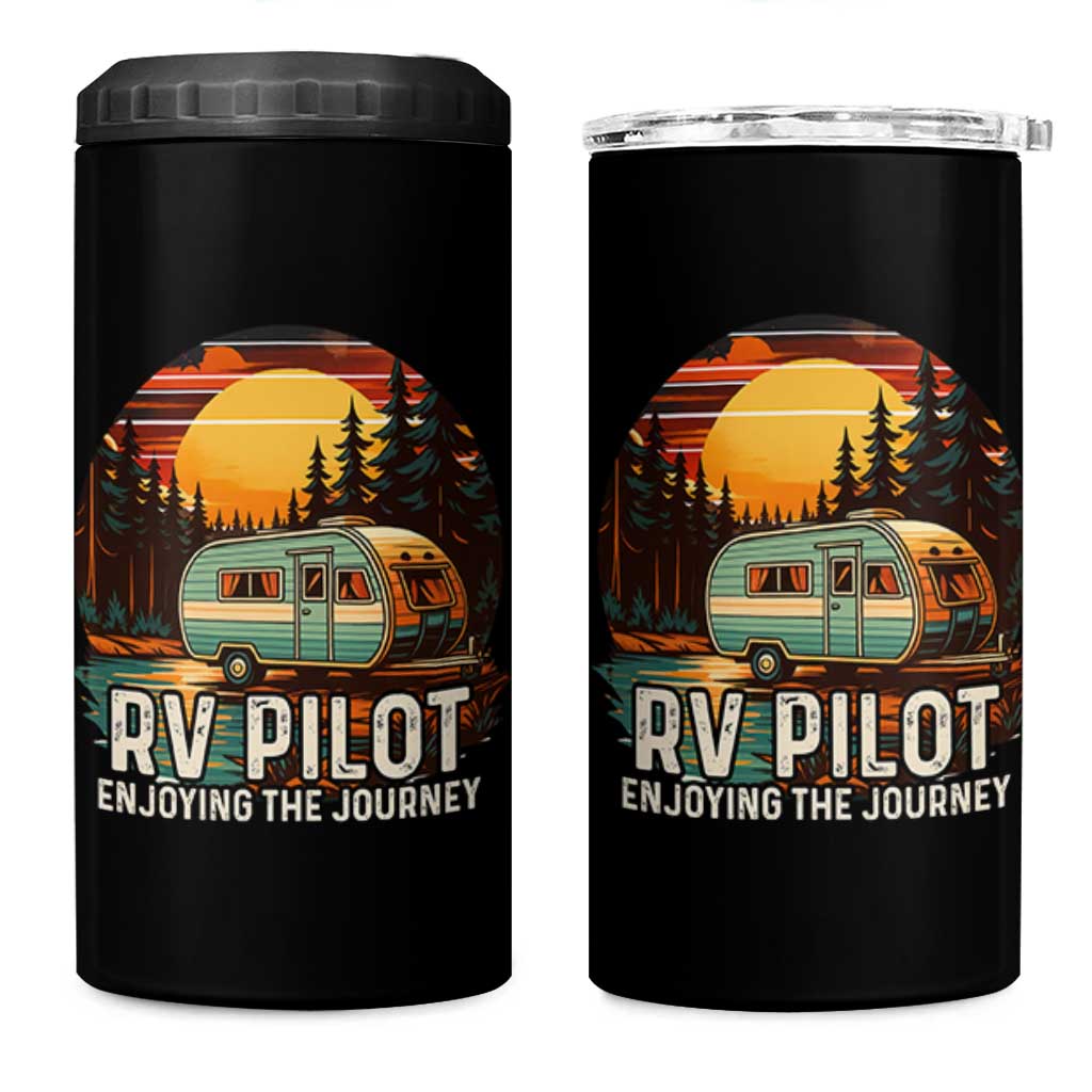 RV Pilot Enjoying The Journey 4 in 1 Can Cooler Tumbler Funny Camping Lover - Wonder Print Shop
