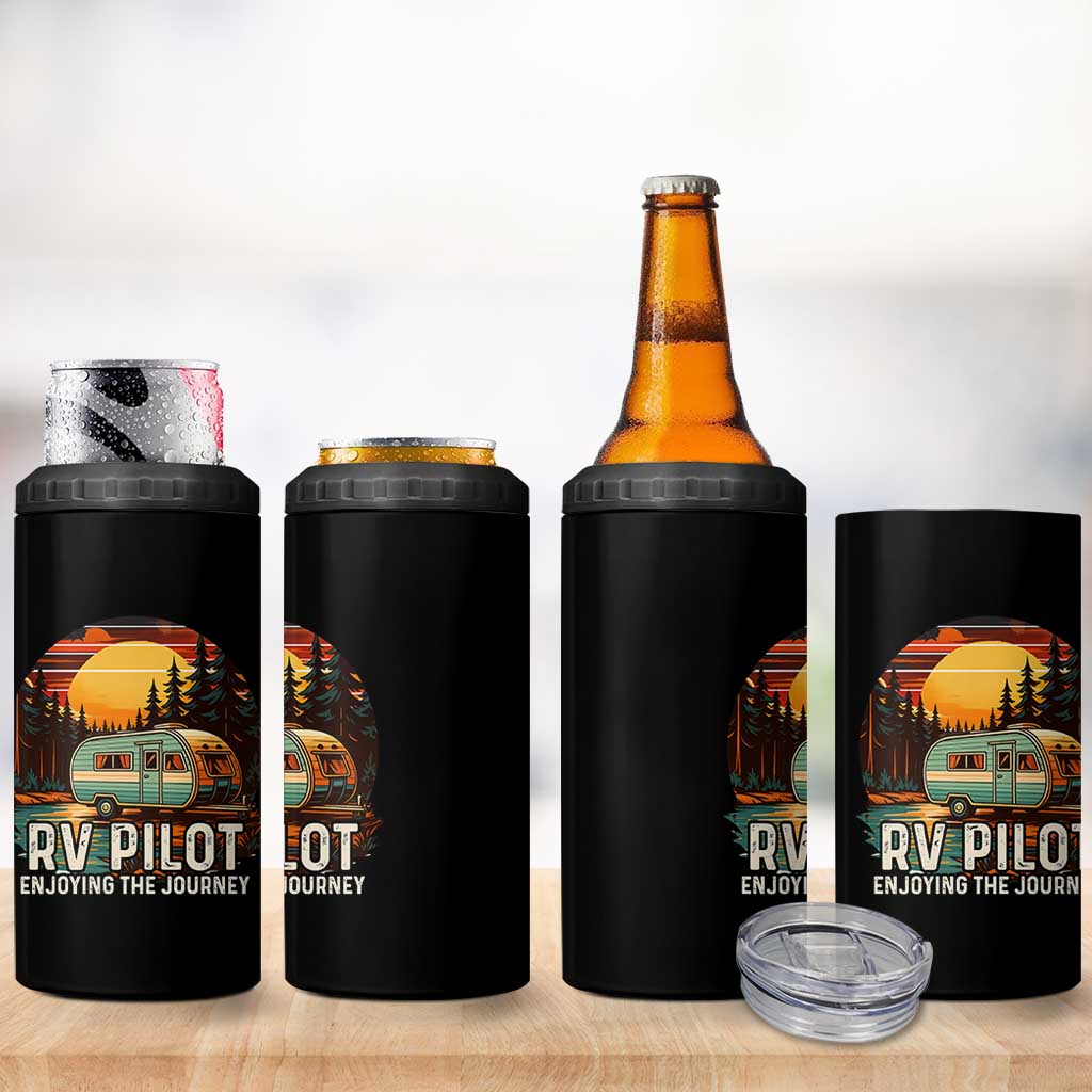 RV Pilot Enjoying The Journey 4 in 1 Can Cooler Tumbler Funny Camping Lover - Wonder Print Shop