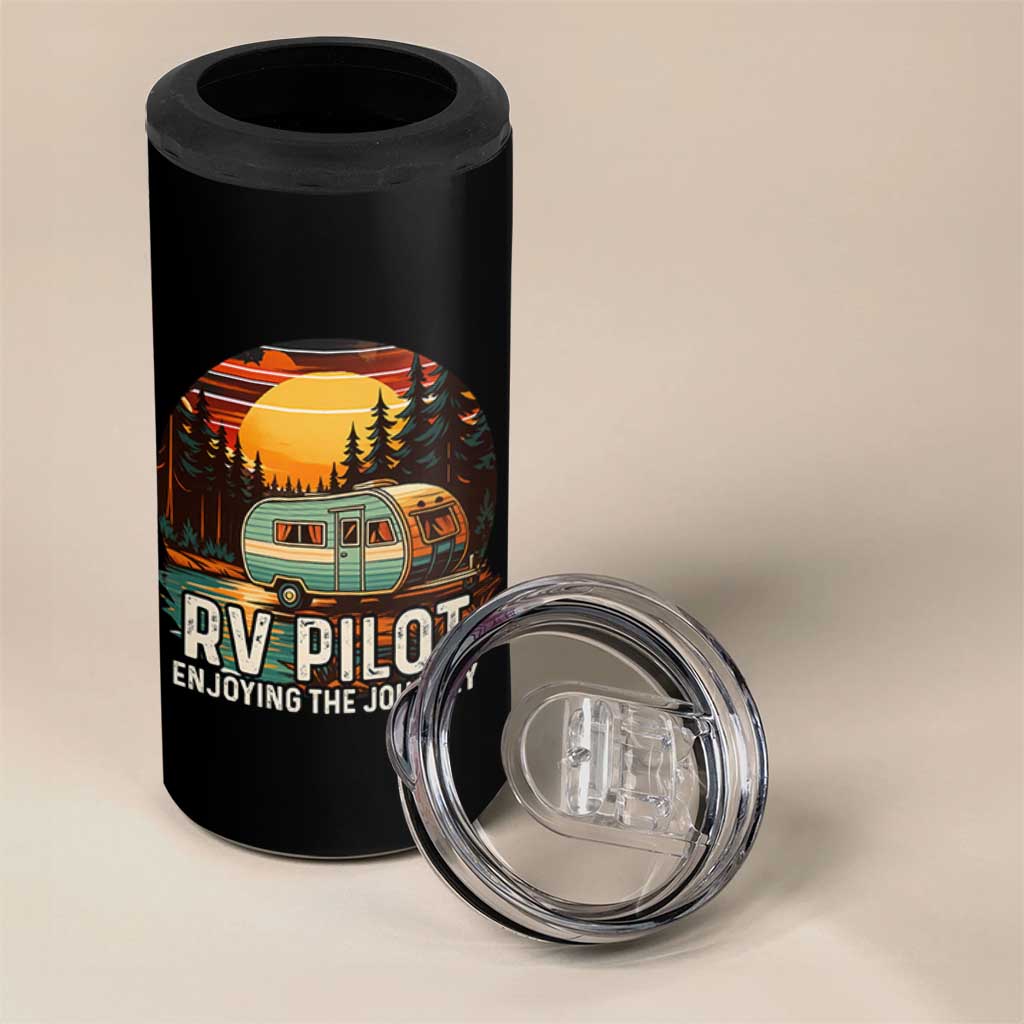 RV Pilot Enjoying The Journey 4 in 1 Can Cooler Tumbler Funny Camping Lover - Wonder Print Shop