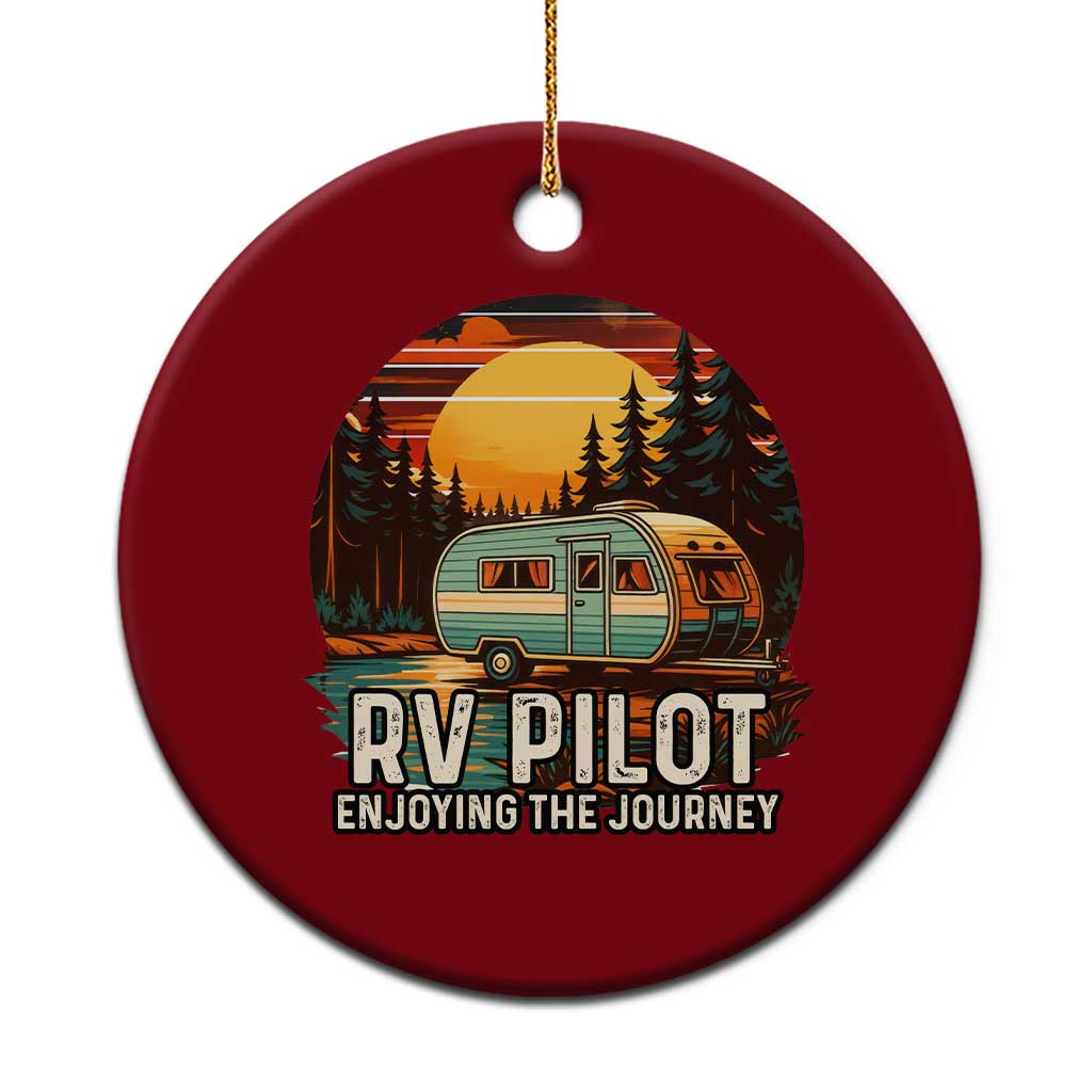 RV Pilot Enjoying The Journey Ceramic Ornament Funny Camping Lover - Wonder Print Shop