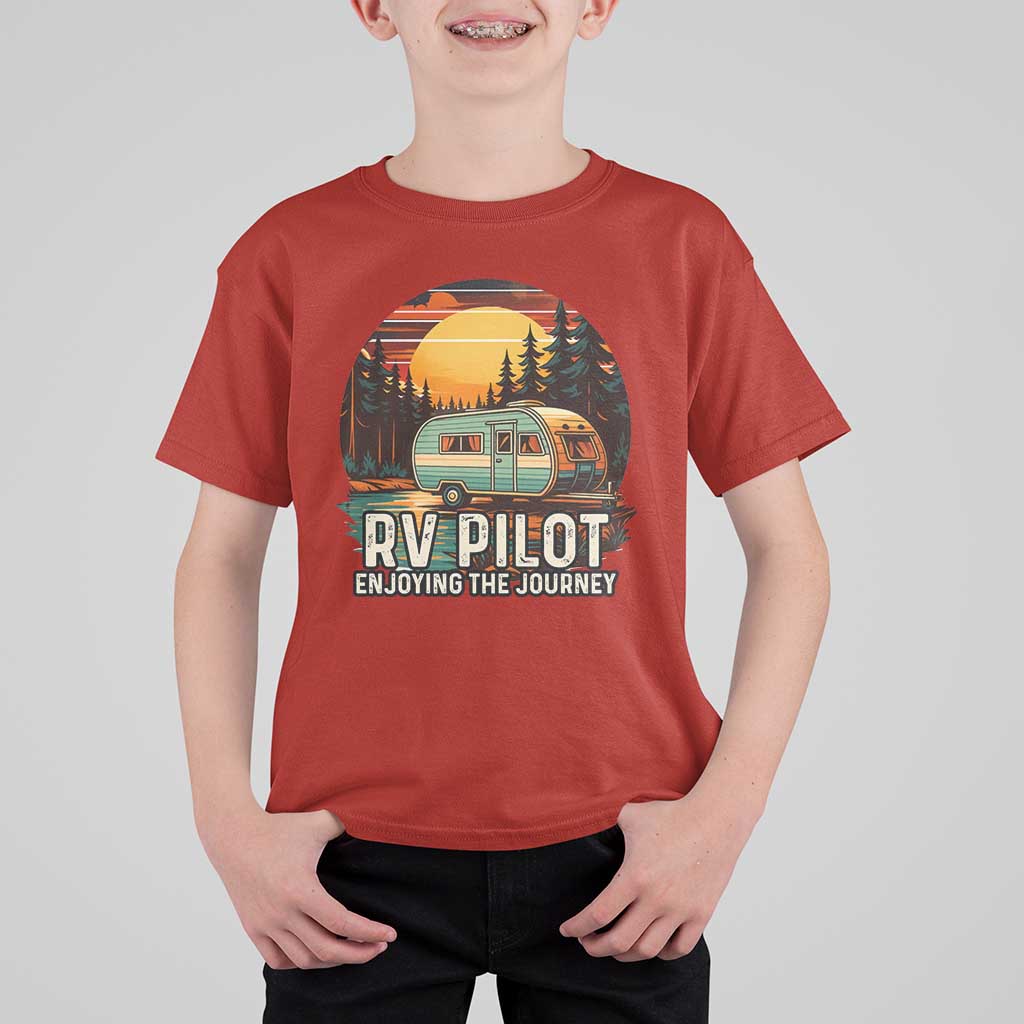 RV Pilot Enjoying The Journey T Shirt For Kid Funny Camping Lover - Wonder Print Shop