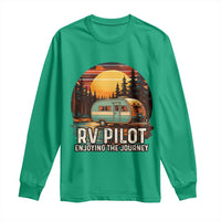 RV Pilot Enjoying The Journey Long Sleeve Shirt Funny Camping Lover - Wonder Print Shop