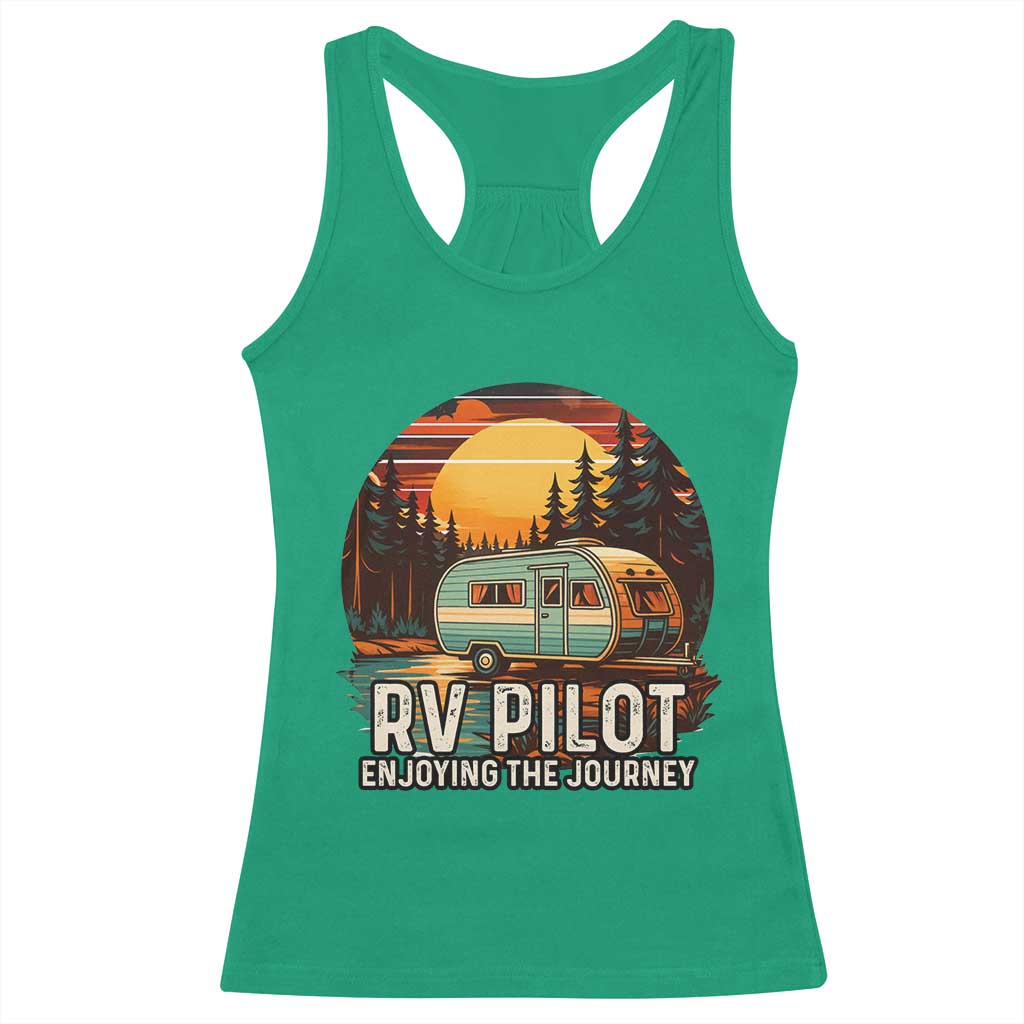 RV Pilot Enjoying The Journey Racerback Tank Top Funny Camping Lover - Wonder Print Shop